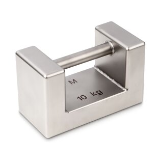 M1 Rectangular prec. weight,10kg stainless steel