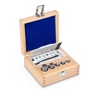 F1 set of weights 1 mg - 100 g stainless steel, in wooden box