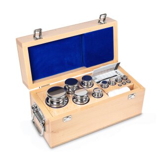 F1 Set of Weights 1 g - 5 kg Stainless steel, in wooden box