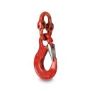 Hook with safety catch, cast steel, galvanised and...